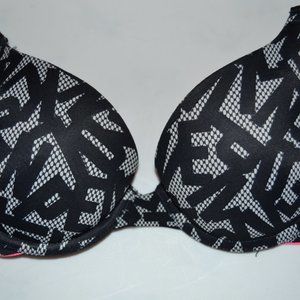 Victoria's Secret 32B black & white padded bra EUC